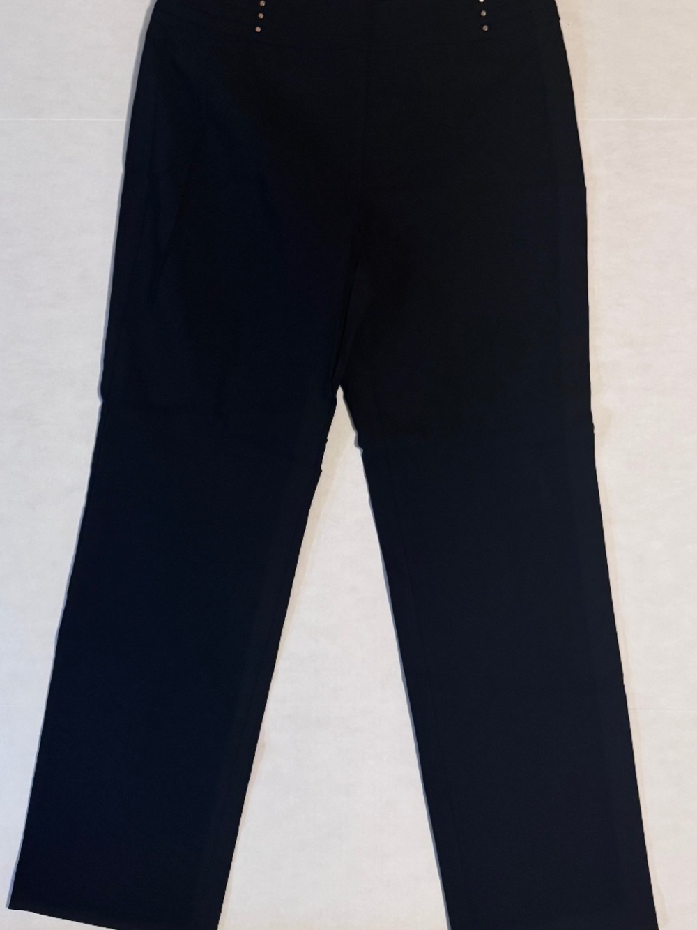 New JM Collection Large Short Rivet Pant Slim Leg Black Pants Classic Comfort
